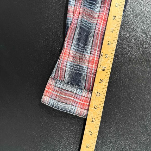 Free People Plaid Shirt Small Sequin Embellished Bohemian Western Mixed Media - Picture 14 of 14